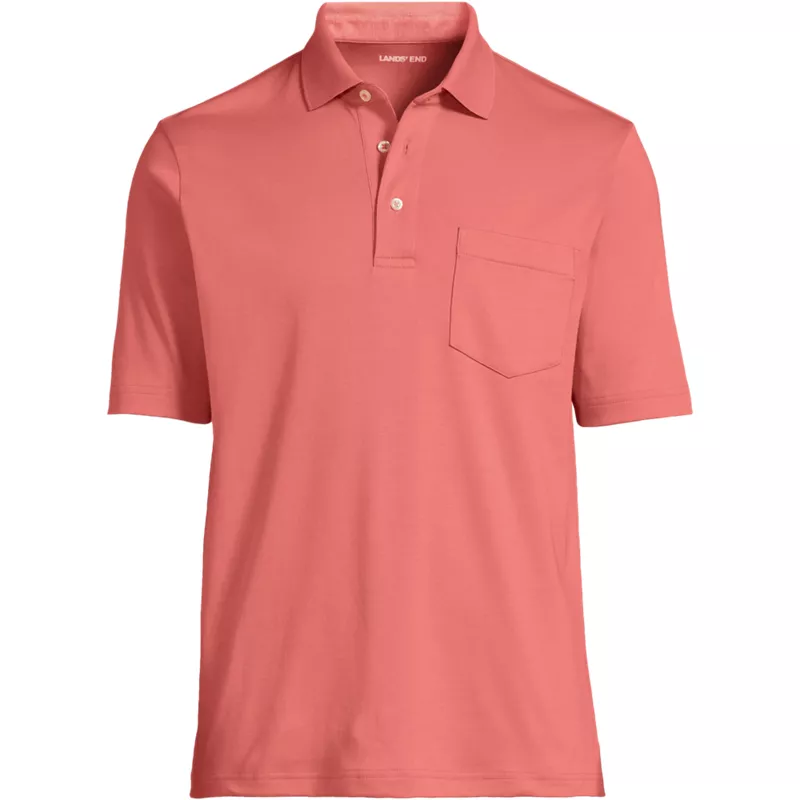 Men's Short Sleeve Cotton Supima Polo Shirt with Pocket, Front