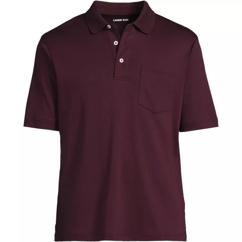Men's Tall Short Sleeve Cotton Supima Polo Shirt with Pocket, Front