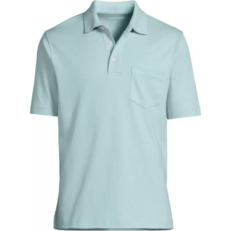Men's Short Sleeve Cotton Supima Polo Shirt with Pocket, Front