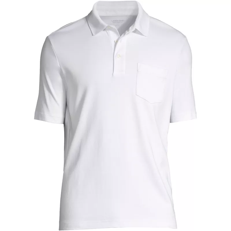 Men's Short Sleeve Cotton Supima Polo Shirt with Pocket, Front