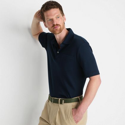Men's Short Sleeve Cotton Supima Polo Shirt with Pocket - primary