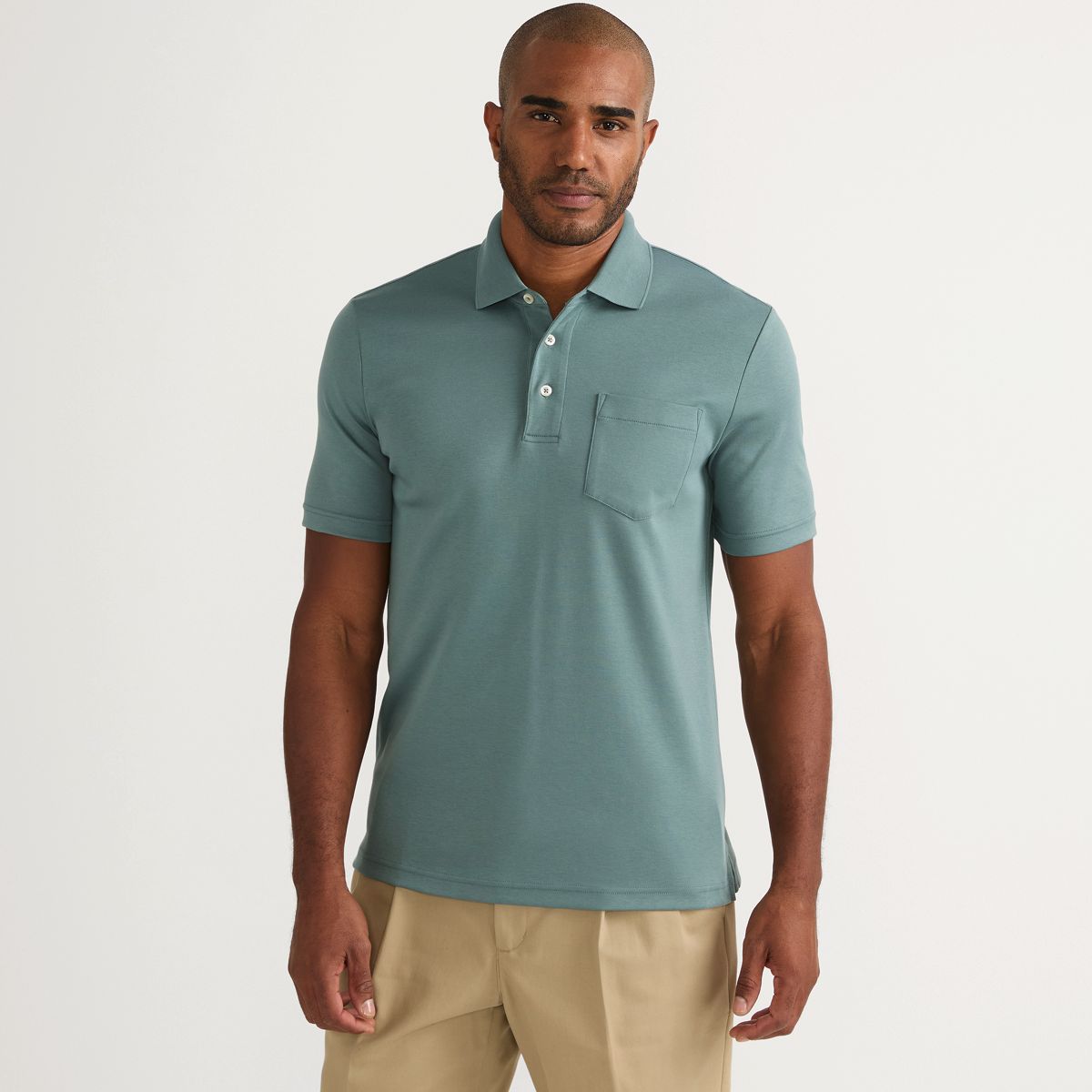 Men's Short Sleeve Cotton Supima Polo Shirt with Pocket
