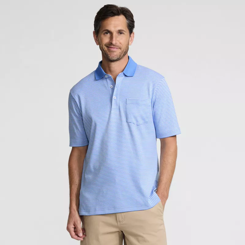 Men's Short Sleeve Cotton Supima Polo Shirt with Pocket, Front
