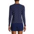 Women's Petite Crew Neck Long Sleeve Rash Guard UPF 50 Sun Protection Swim Tee, Back