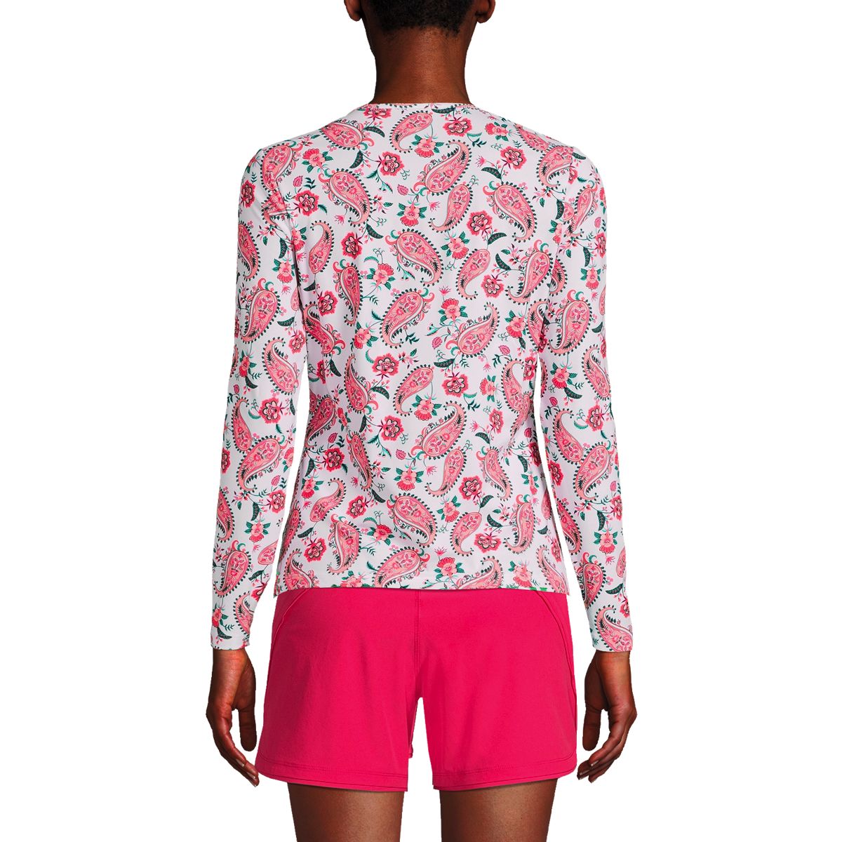 Women's Crew Neck Long Sleeve Rash Guard UPF 50 Swim Tee