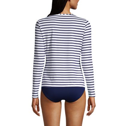 Women's Crew Neck Long Sleeve Rash Guard UPF 50 Sun Protection Swim Tee - image 5