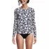 Women's Petite SunShade UPF 50 Long Sleeve Rash Guard Swim Tee, Front