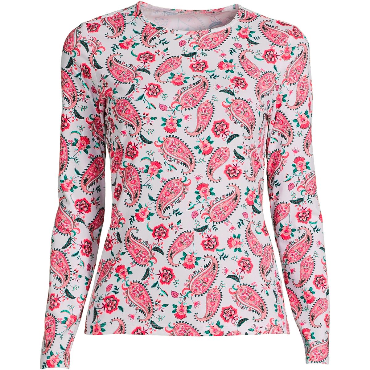 Women's Crew Neck Long Sleeve Rash Guard UPF 50 Swim Tee