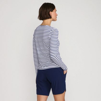 Women's Crew Neck Long Sleeve Rash Guard UPF 50 Sun Protection Swim Tee - image 1