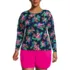 Women's Plus Size SunShade UPF 50 Long Sleeve Relaxed Rash Guard Print, Front