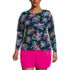 Women's Plus Size SunShade UPF 50 Long Sleeve Relaxed Rash Guard Print, Front