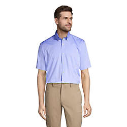 Men's Traditional Fit Short Sleeve Solid No Iron Supima Pinpoint Dress Shirt, Front