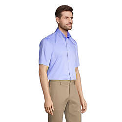 Men's Traditional Fit Short Sleeve Solid No Iron Supima Pinpoint Dress Shirt, alternative image