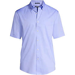 Men's Traditional Fit Short Sleeve Solid No Iron Supima Pinpoint Dress Shirt, Front
