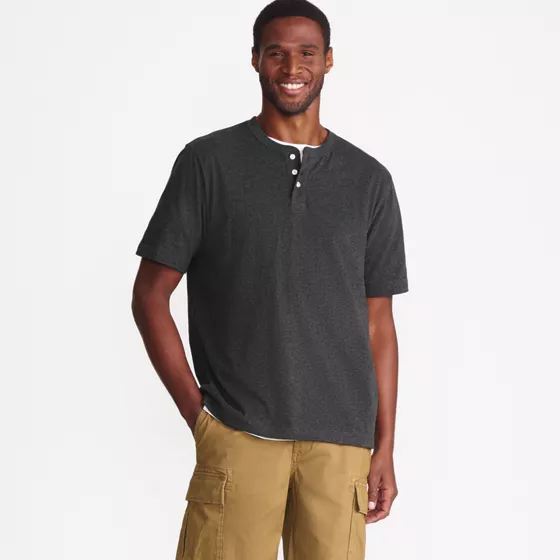 Men's Tall Short Sleeve Super-T Henley - primary