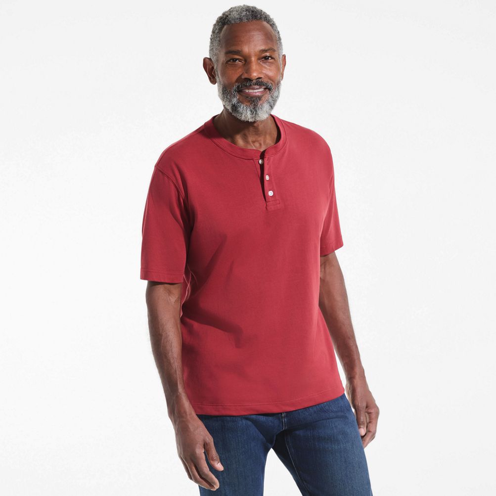 Men's Short Sleeve Super-T Henley | Lands' End