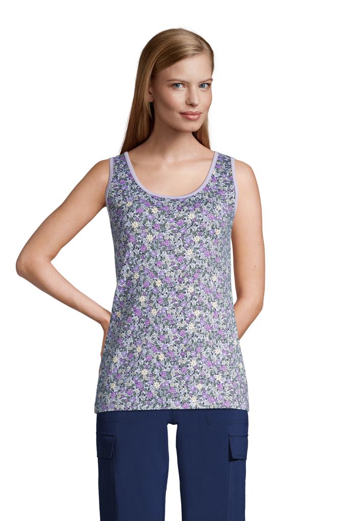 Lands' EndWomen's Cotton Tank Top Lands' End Purple XL DailyMail