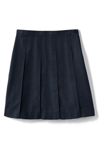 School Uniform Solid Box Pleat Skirt Below the Knee from Lands' End