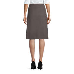 Women's Solid A-line Skirt Below the Knee, Back