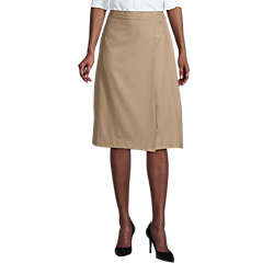Women's Solid A-line Skirt Below the Knee, Front
