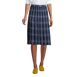 School Uniform Women's Plaid Pleated Skirt Below the Knee, Front