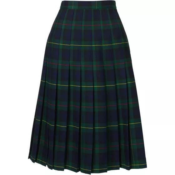Women's Plaid Pleated Skirt Below the Knee - primary