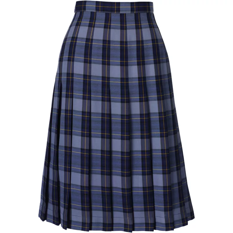 Women's Plaid Pleated Skirt Below the Knee, Front