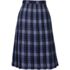 School Uniform Women's Plaid Pleated Skirt Below the Knee, Front
