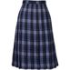 School Uniform Women's Plaid Pleated Skirt Below the Knee, Front