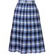 School Uniform Women's Plaid Pleated Skirt Below the Knee, Front