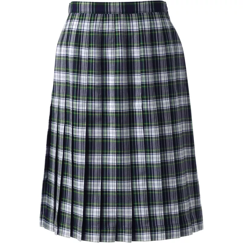 Women's Plaid Pleated Skirt Below the Knee, Front
