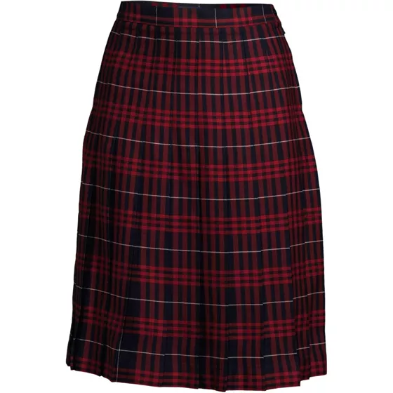 Women's Plaid Pleated Skirt Below the Knee - primary