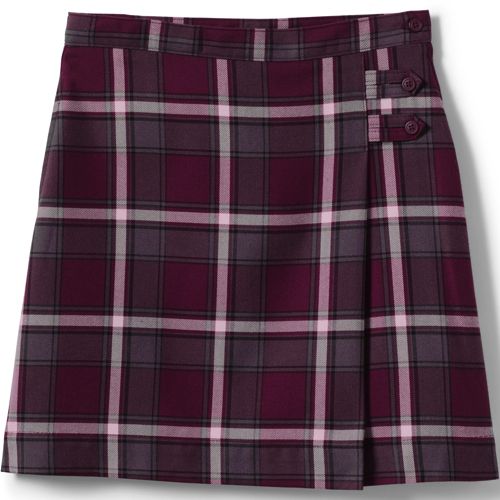 School Uniform Juniors Plaid A-line Skirt Below the Knee Lands' End