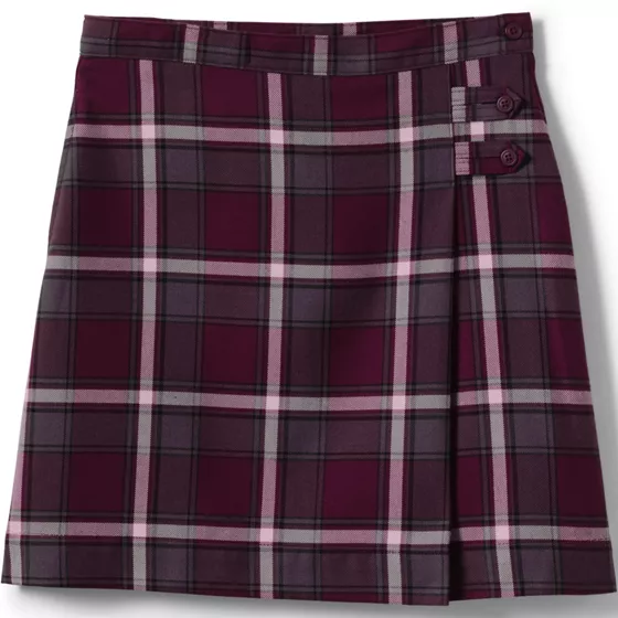 School Uniform Juniors Plaid A-line Skirt Below the Knee - primary