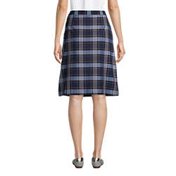 Women's Plaid A-line Skirt Below the Knee, Back