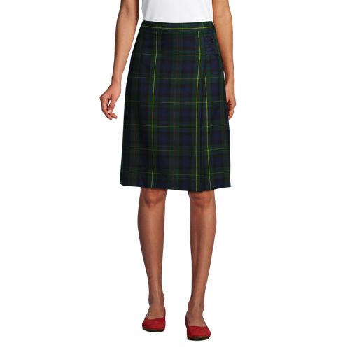 Women's Plaid A-line Skirt Below the Knee