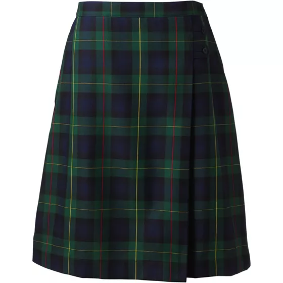 Women's Plaid A-line Skirt Below the Knee - primary