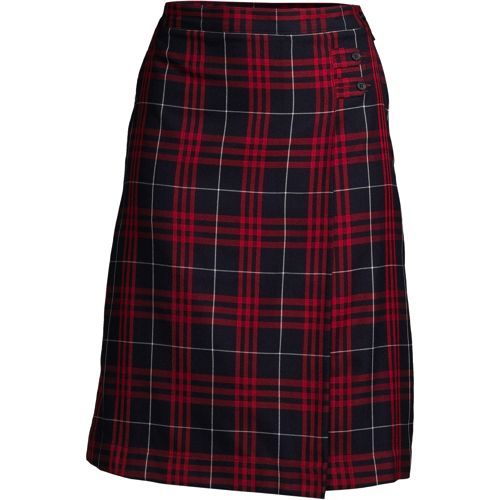Lands' End School Uniform Girls Plaid A-line Skirt Below The Knee 