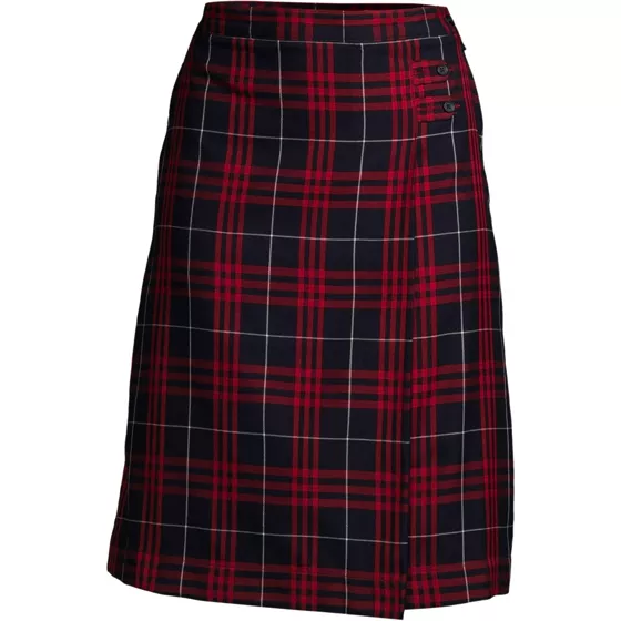 Women's Plaid A-line Skirt Below the Knee - primary