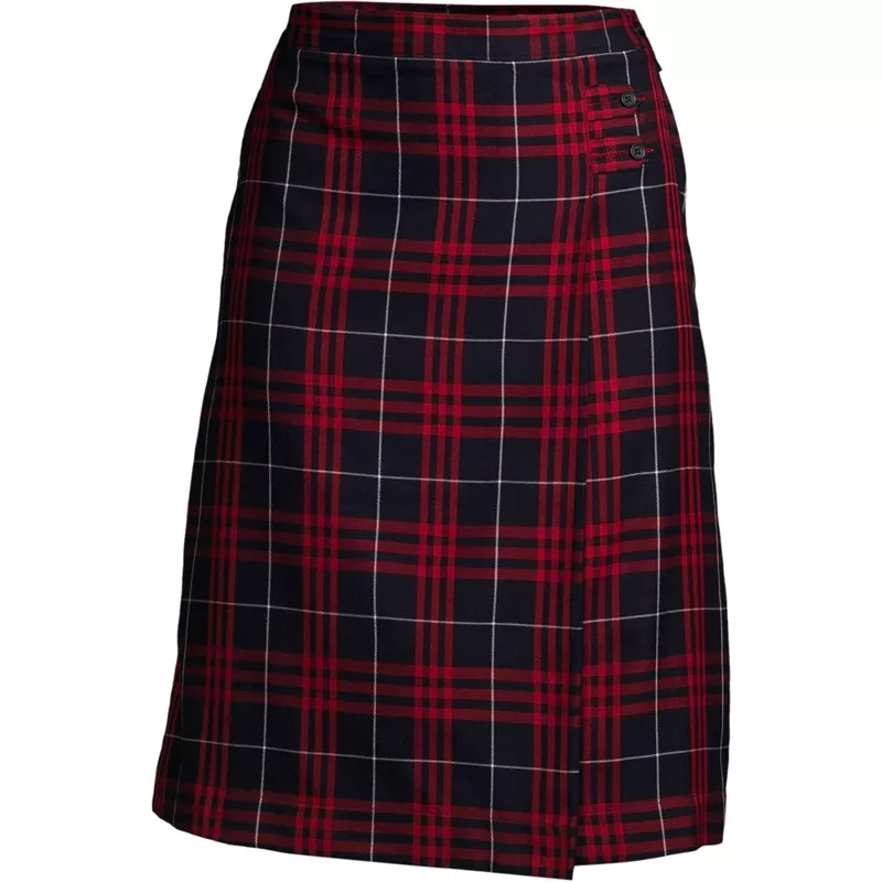 Women's Plaid A-line Skirt Below the Knee, Front