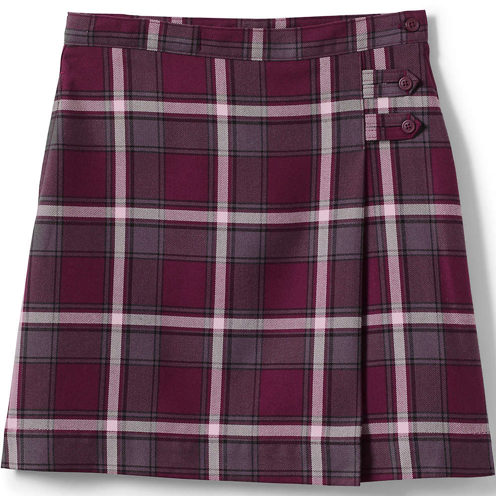 School Uniform Juniors Plaid A-line Skirt Below the Knee, Front