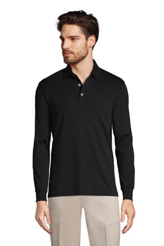 Men's Long Sleeve Supima Polo Shirt, Traditional Fit