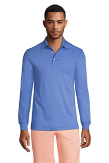 Men's Long Sleeve Supima Polo Shirt, Traditional Fit 