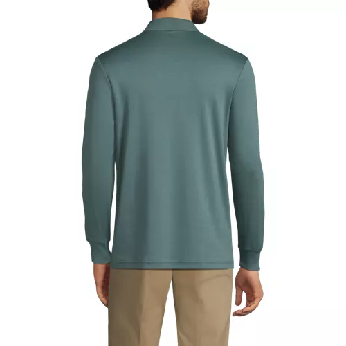 Men's Long Sleeve Cotton Supima Polo Shirt, Back