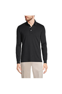 Men's Long Sleeve Supima Polo Shirt, Traditional Fit 