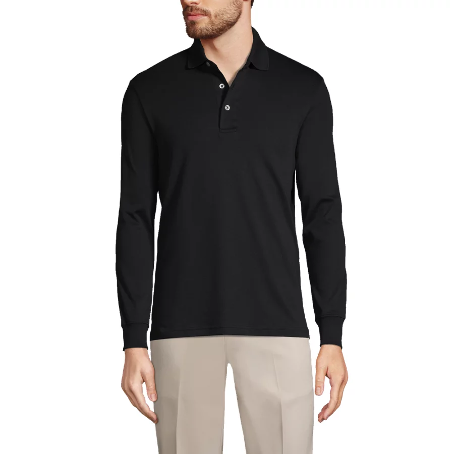 Men's Long Sleeve Cotton Supima Polo Shirt view 2