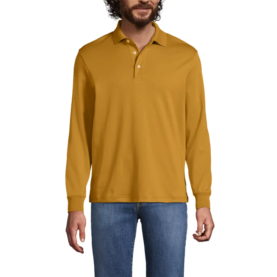 Men's Long Sleeve Cotton Supima Polo Shirt view 2