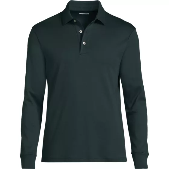 Men's Big and Tall Long Sleeve Super Soft Supima Polo Shirt - primary