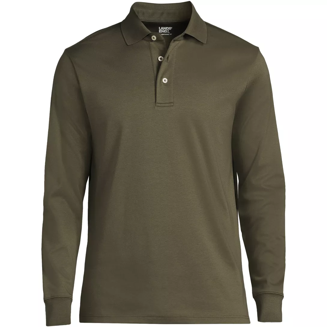 Men's Long Sleeve Cotton Supima Polo Shirt