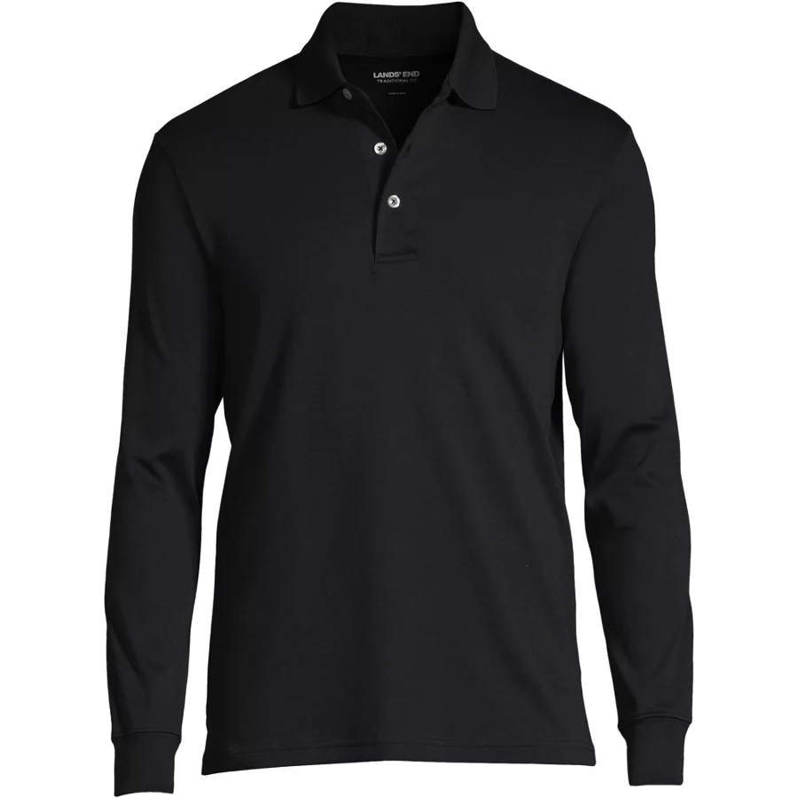 Men's Long Sleeve Cotton Supima Polo Shirt view 1